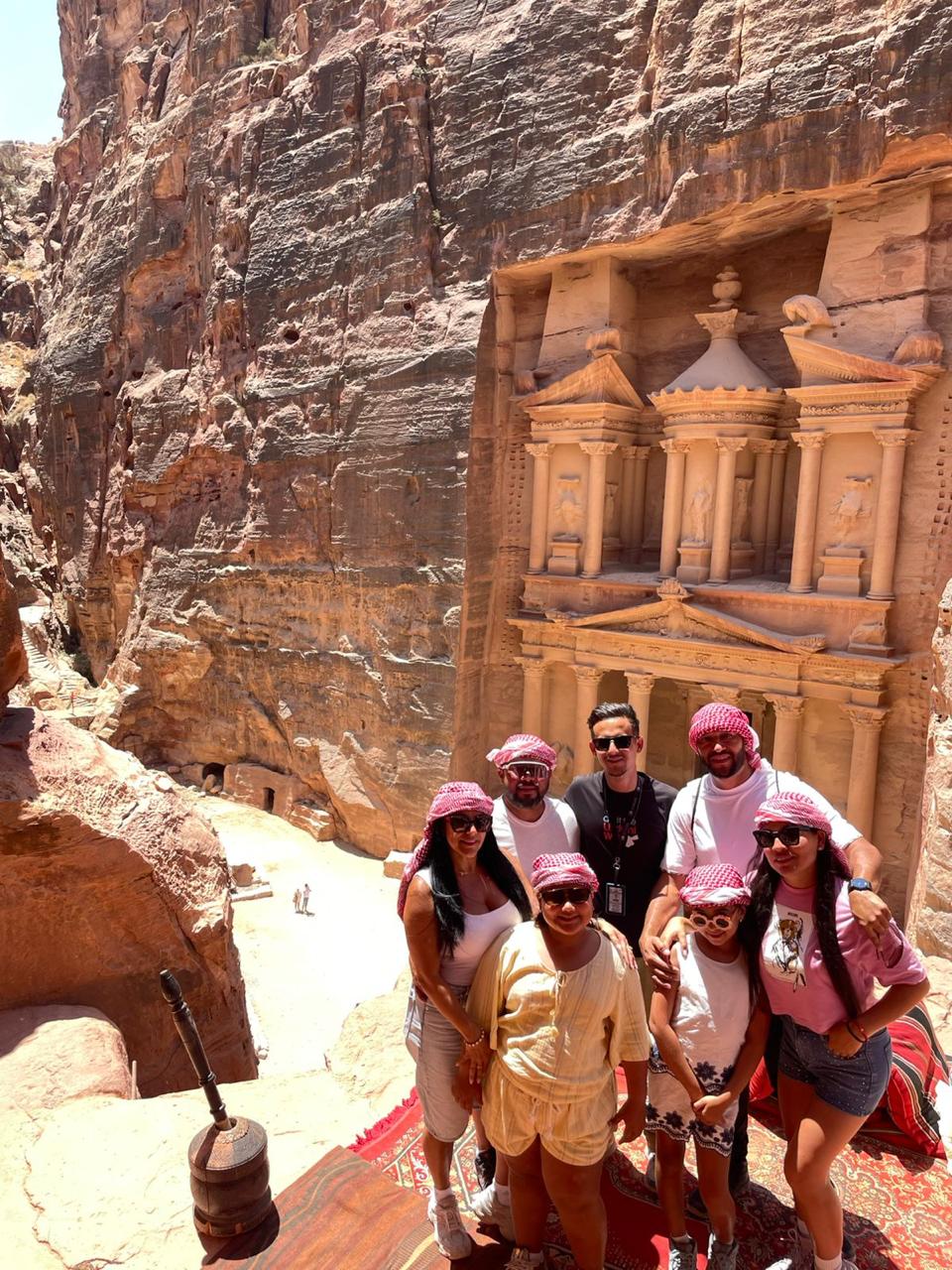 Arsalan and guests enjoying a Petra viewpoint
